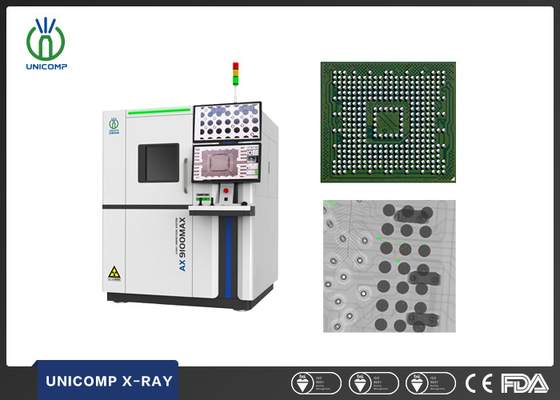 Wysokie specyfikacje płyty elektroniczne 2D i 2.5D X-Ray Machine Unicomp AX9100MAX z 360 stopniami obracającymi się stołem do inspekcji BGA i PCB