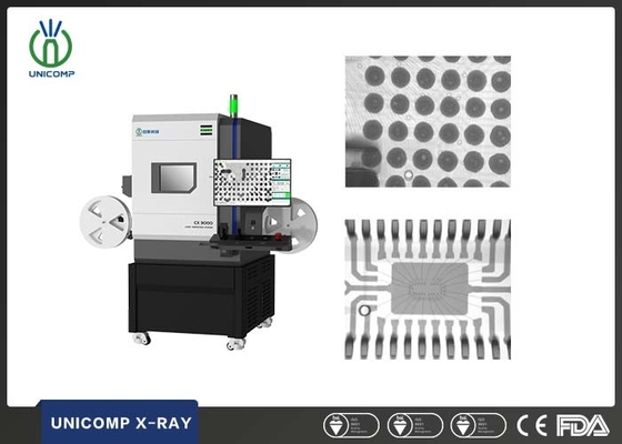 Unicomp CX3000 Desktop Electronics Maszyna rentgenowska z tacą i tubą JEDEC na szpulę do szpuli