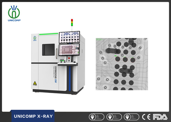 130KV Micron Focus Spot Size Tube X-Ray Machine Unicomp AX9100 Upgraded Model AX9100MAX With Dual Computers For PCB&BGA Inspection